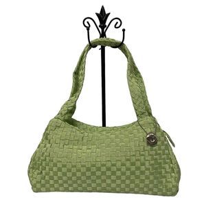 The Sak Woven Weave Green Hobo Shoulder Women's Handbag Lined Filament Yarn